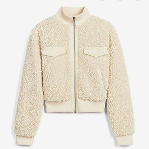 EXPRESS Negin Mirsalehi Sherpa Cropped Jacket XS